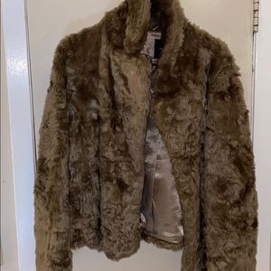 Forever 21 Faux Fur Golden Coat